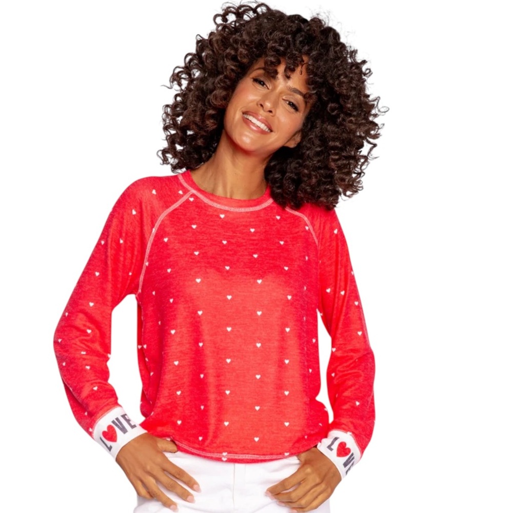 PJ Salvage NWT 
Cozy In Love Printed Raglan-Sleeve
Sweatshirt in Sz M & XL